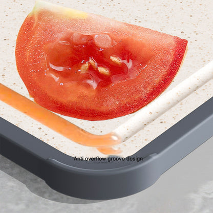 Double sided cutting board for household use with groove grinding and multifunctional vegetable cutting board