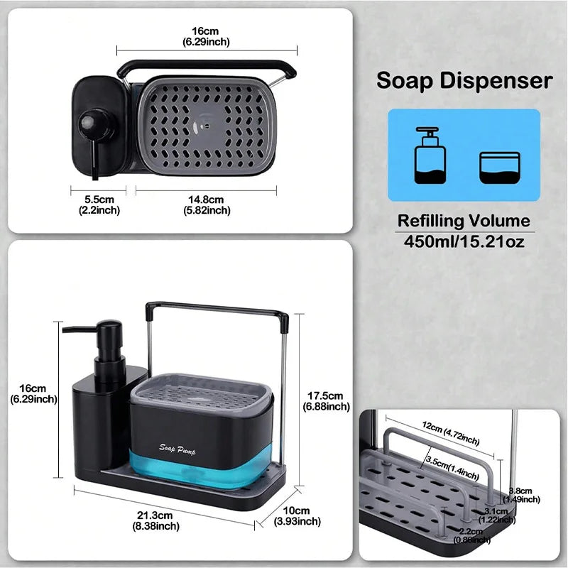 5-in-1 Hand and Dish Soap Dispenser Set
