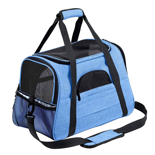 Foldable & Expandable Pet Carrier Bag - Mesh Breathable Cat/Dog Travel Bag, Convertible Crossbody Handbag for Small Pets