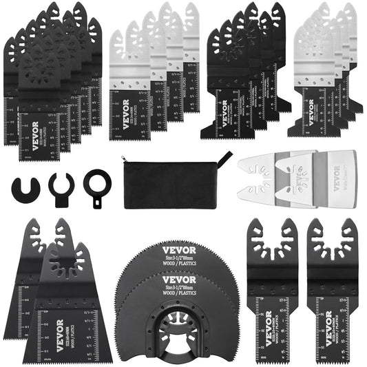 30PCS Multi Tool Blades Kits, Universal Quick Release Oscillating Saw Blades, 8 Types Wood Metal Plastic Oscillating Tool Blades, Fit Dewalt Bosch Milwaukee Hitachi Chicago Craftsman
