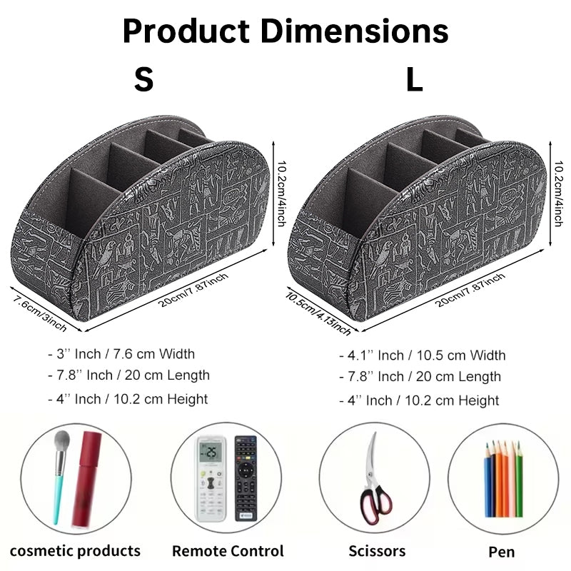5-Slot Remote Control Holder Box - Desktop Organizer for TV, Media Player, Heater & Game Controllers